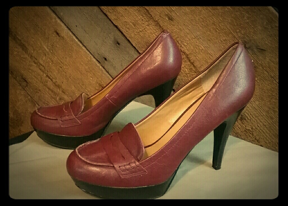 Nine West Red Leather Heels